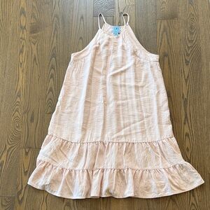 CeCe Pale Pink Tiered Ruffle Lined Dress